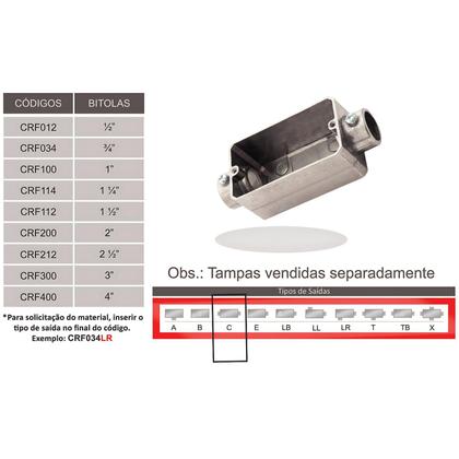 Imagem de 8 Condulete 3/4 C Alumínio S/rosca S/placa Sieg