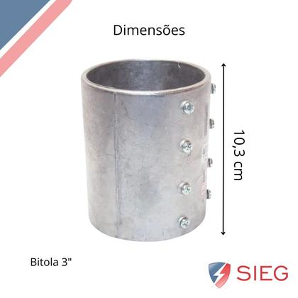 Imagem de 8 Conector Unidute Cônico Sieg Medida 3 Em Alumínio