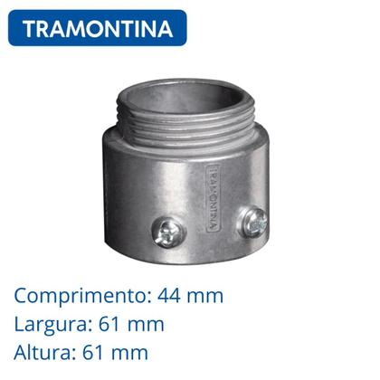 Imagem de 8 Conectores Sem Rosca Reto Cônico Alumínio 2/2 Tramontina