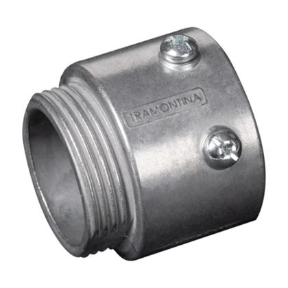 Imagem de 8 Conectores Sem Rosca Reto Cônico Alumínio 2/2 Tramontina