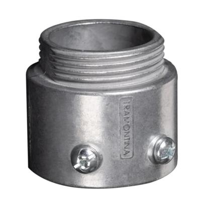 Imagem de 8 Conectores Sem Rosca Reto Cônico Alumínio 2/2 Tramontina