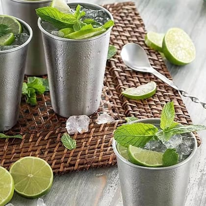 Imagem de 8 Copos Alumínio Resistente Grande Cerveja Agua Suco 250ml