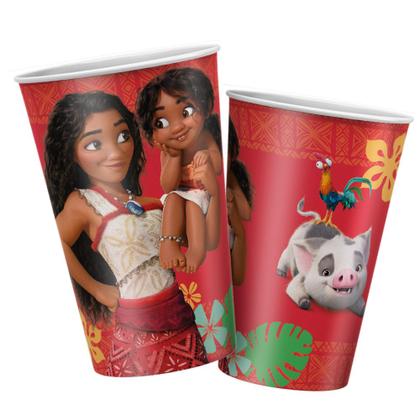 Imagem de 8 Copos Feta Moana 2 Decoração Aniversário Resistênte 180ml