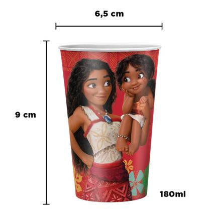 Imagem de 8 Copos Feta Moana 2 Decoração Aniversário Resistênte 180ml
