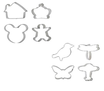 Imagem de 8 Forminhas Molde Massa Biscuit Biscoito Bolo Variados Inox