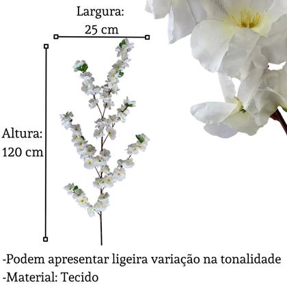 Imagem de 8 Galhos de Sakura Artificial  Enfeite Elegante para Ornamentação em Árvores de Cerejeira Decorativa - DE2023