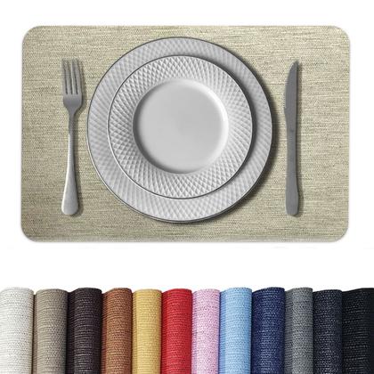 Imagem de 8 Jogo Americano Juta Areia - Impermeável Limpa Facil Pvc