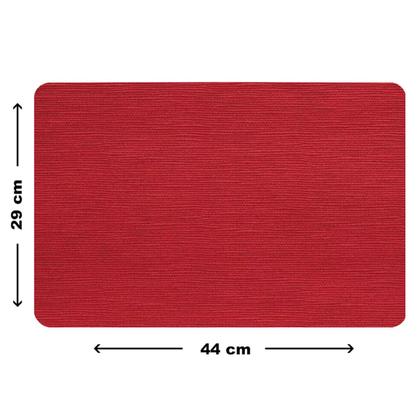 Imagem de 8 Jogo Americano Juta Vermelho Impermeável Limpa Facil Pvc