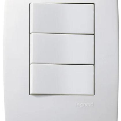 Imagem de 8 Kit Interruptor C/ Placa 3m Simples Branco 250v Pialplus