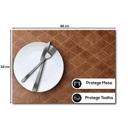 Imagem de 8 Lugares Americanos para Mesa e 8 Porta Copos em Mosaico Caramelo