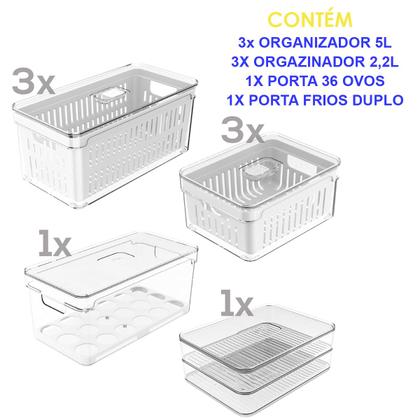 Imagem de 8 Organizadores Geladeira Armário Alimentos Frutas Cozinha