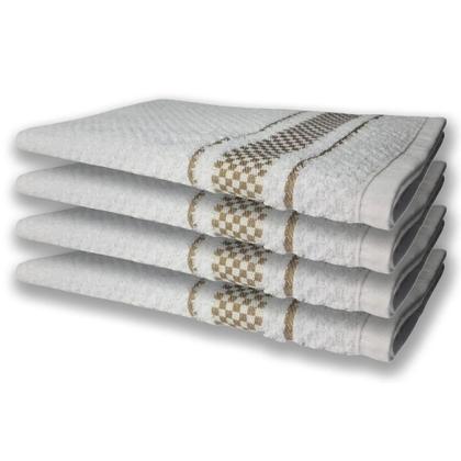 Imagem de 8 Panos De Prato Atoalhado Felpudo Premium 4 Roxo 4 Marrom