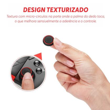 Imagem de 8 Pares de Grips p/ controle Anti Derrapante Silicone Botão Analógico do Joystick Playstation PS3 PS4 PS5 Xbox One Series Nintendo Compatível