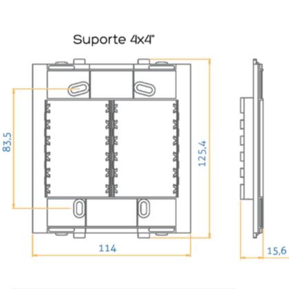 Imagem de 8 Placas Brancas 4 Postos  Com Suporte 4x4 Margirius