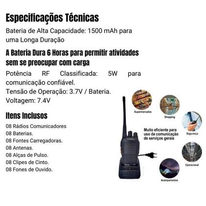 Imagem de 8 Radio Baofeng 777S Walk Talk Comunicador 16 Ch 12Km Ht
