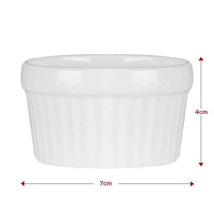 Imagem de 8 Ramekin de Porcelana Classic Branco 6cm x 4cm Lyor