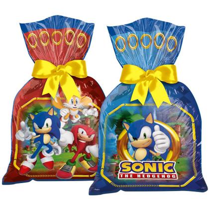 Imagem de 8 Sacolas surpresa Lembrancinhas Sonic decoração