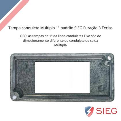 Imagem de 8 Tampa Condulete 3 Interruptor Tecla 1 Polegada Sieg