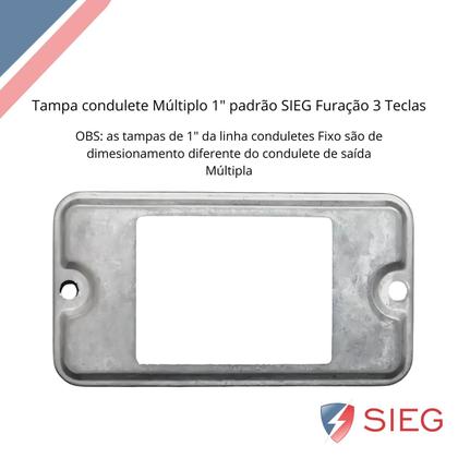 Imagem de 8 Tampa Condulete Fixo 3 Tecla Medida 1 Polegada Sieg