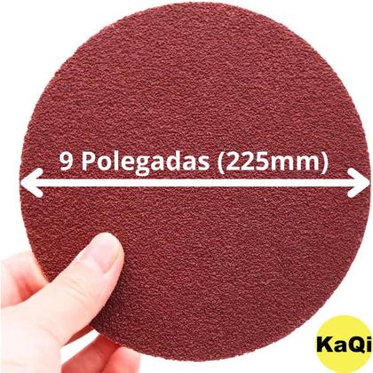Imagem de 80 X Lixas Disco Grão Liso 225mm 9 Pol. Lixadeira Politriz Polir Roto Orbital KaQi