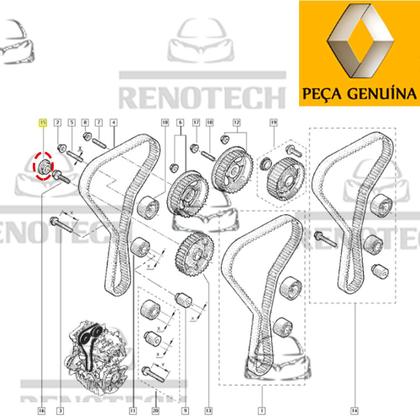 Imagem de 8200539622 - bujão sextavado da polia de admissão - tampão - motor 2.0 16v f4r - de 1998 até 2013 - laguna / laguna ii / megane ii / scenic i / grand