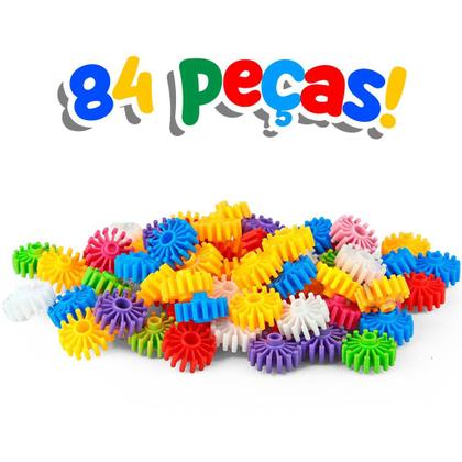 Imagem de 84 Engrenagem Bloco Montar Montagem Brinquedo Educativo - Paki Toys