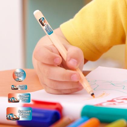 Imagem de 88 Etiquetas Escolares Personalizado Vinil Carros