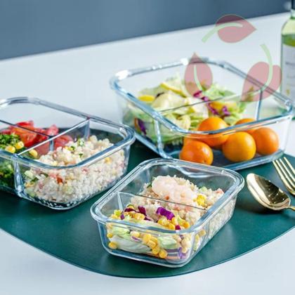 Imagem de 8UNI Pote de Vidro Hermético Tampa e Divisória 1010ML Retangular