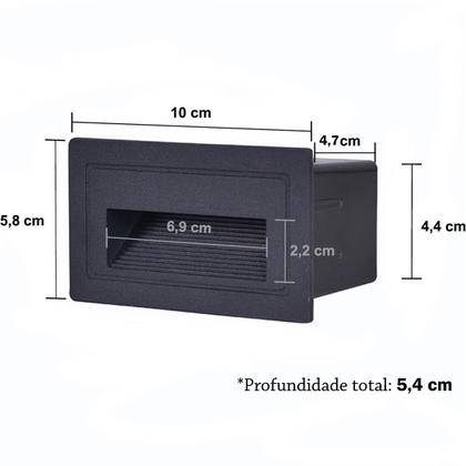 Imagem de 9 Balizador Led Externo Embutido Retangular Preto Lup52