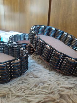 Imagem de 9 bandejas cesta cestinha para café pão de queijo pães doces P + M + G