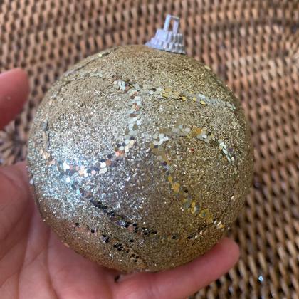 Imagem de 9 Bola Dourada Glitter Árvore de Natal 8 CM Dourado Grande