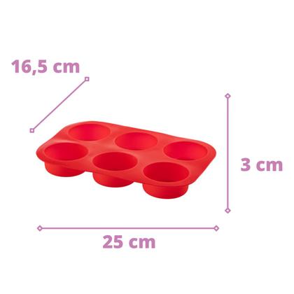 Imagem de 9 kit Forma Cupcake Sortida Silicone + Colher Medidora 5Pç