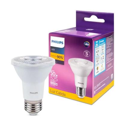 Imagem de 9 Lâmpadas Spot Led Par20 4.9W Bivolt Philips 2700K 525Lm