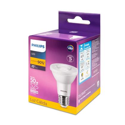 Imagem de 9 Lâmpadas Spot Led Par20 4.9W Bivolt Philips 2700K 525Lm