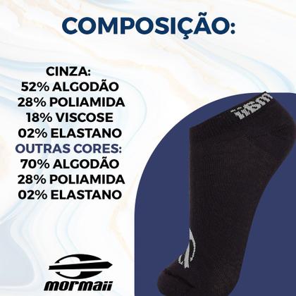 Imagem de 9 Pares De Meias Cano Curto Mormaii Masculina Básica Lisa