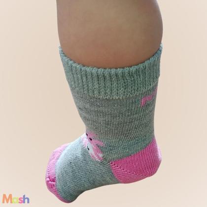 Imagem de 9 Pares de Meias Estampada Infantil Mash em Algodão Cano Médio Baby do 0 a 21 Menina e Menino