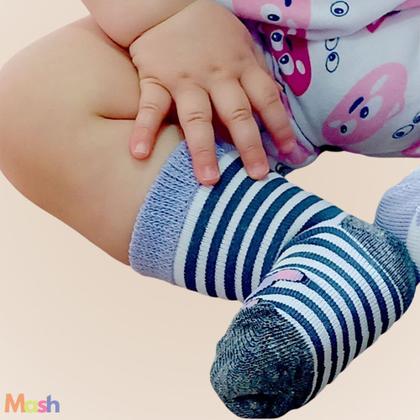 Imagem de 9 Pares de Meias Estampada Infantil Mash em Algodão Cano Médio Baby do 0 a 21 Menina e Menino