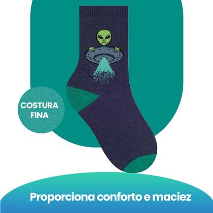 Imagem de 9 Pares Meias Infantil Selene Estampada Calcanhar Verdadeiro