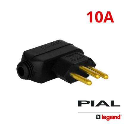 Imagem de 9 Plug Macho Pial Legrand 10A com Terra e Saída Lateral