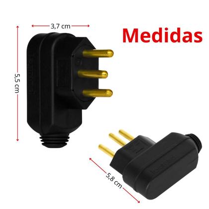 Imagem de 9 Plug Macho Pial Legrand 10A com Terra e Saída Lateral