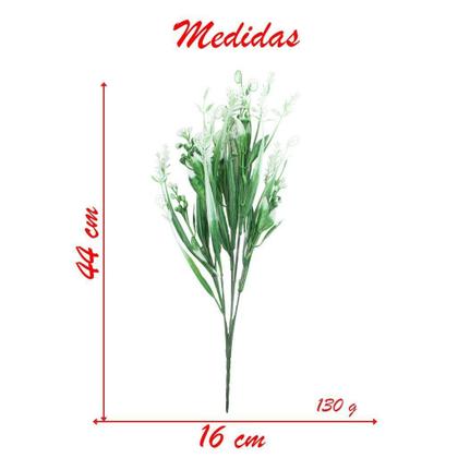 Imagem de 9 Ramos Decoração Arranjo Flor Planta Artificial Buquê Plástico Floral 5 Ramos Cada 44cm