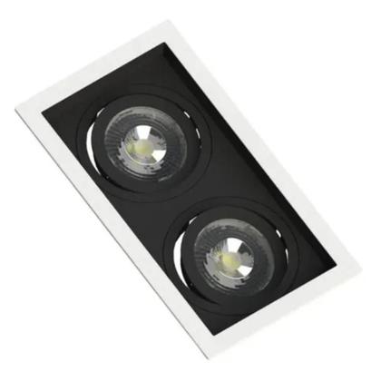 Imagem de 9 Spot Duplo Embutir Recuado Branco e Preto PAR20 E27