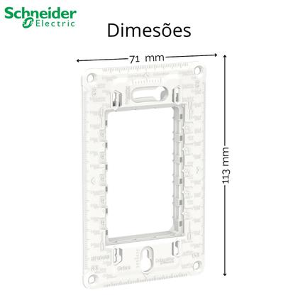 Imagem de 9 Suporte 4x2 P/ Placa - Schneider Orion Até 3 Módulos - Branco