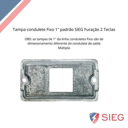 Imagem de 9 Tampa Condulete Fixo 2 Interruptor Tecla 1 Pol Sieg