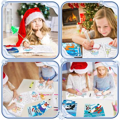 Imagem de 90shine 72 unidades de livros para colorir de inverno, lembrancinhas de festa a granel 12,5 x 17 cm