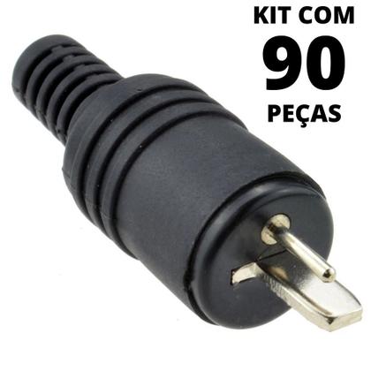 Imagem de 90un Conector Plug Paf Din 2 Pinos Macho Philips Akai Grundig Marantz Sansui Telefunken