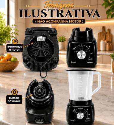 Imagem de 9834 - Copo compatível para Mondial Turbo Power L-99-FB Translúcido (não acompanha motor)