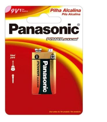 Imagem de 9V Bateria Alcalina Panasonic Kit C/4 Pilha 9V Original