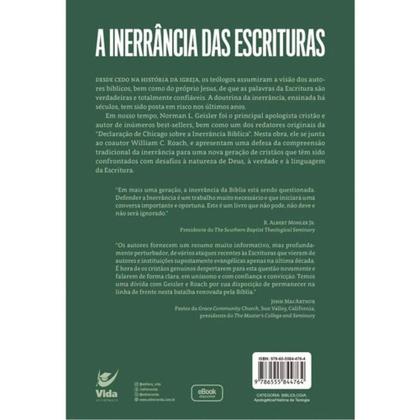 Imagem de A Inerrância das Escrituras, Geisler e Roach - Vida