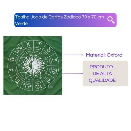 Imagem de A Legítima Toalha Zodiaco P Jogos Cartas 70x70cm Verde